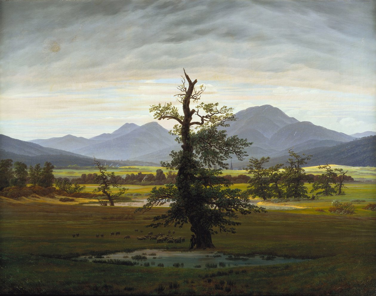 Sabah Işığında Yalnız Ağaç Köyü Manzarası, 1822 by Caspar David Friedrich