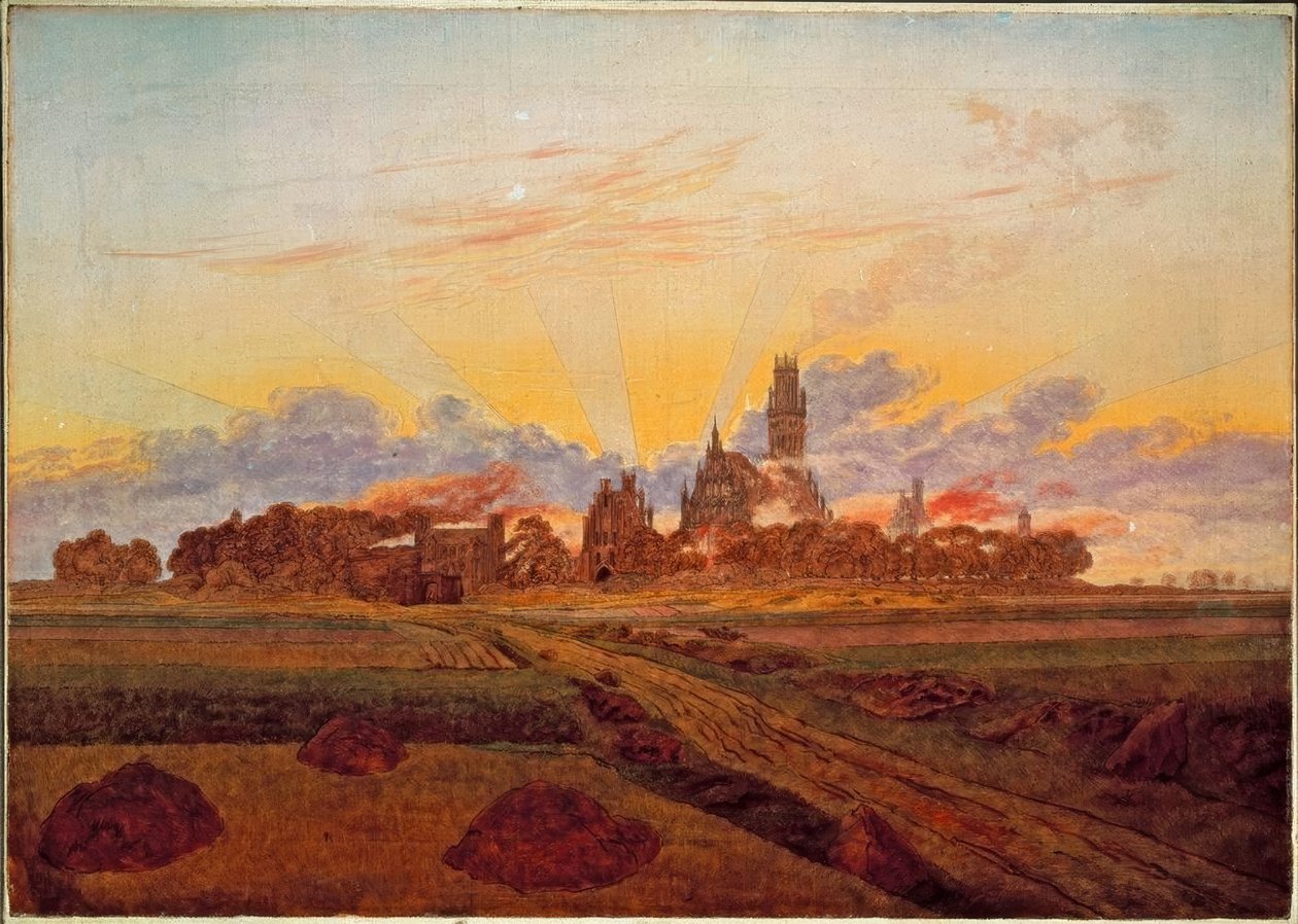 Neubrandenburg yakınlarında gün doğumu by Caspar David Friedrich