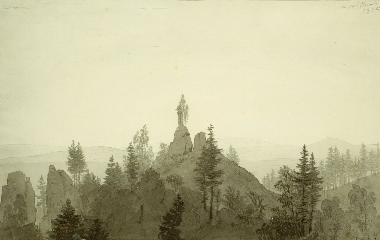 Dağlardaki Madonna Heykeli by Caspar David Friedrich