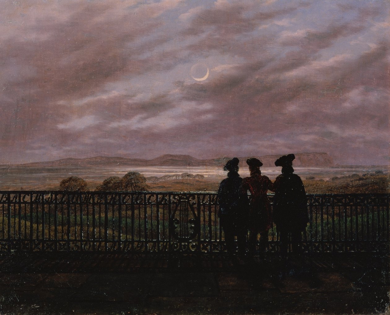 Şairler Vasily Andreyevich Zhukovsky (1783-1852), Sergeyevich Ivan Turgenev (1818-83) ve Aleksandr Ivanovich Turgenev (c.1784-1846), 1820
