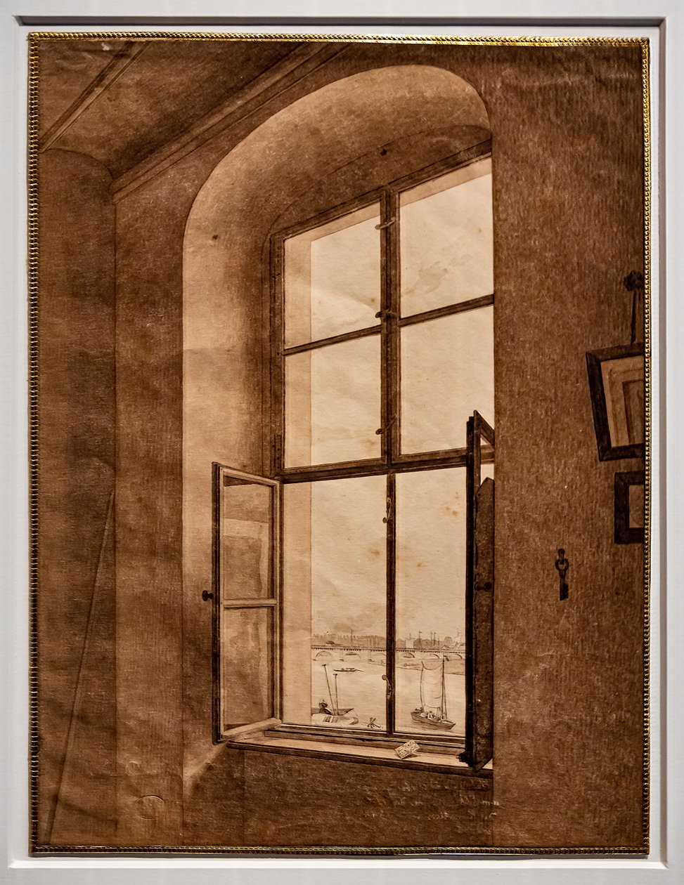 Sanatçının stüdyosundan görünüm, soldaki pencere by Caspar David Friedrich