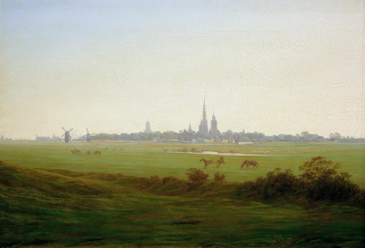 Greifswald yakınlarındaki çayırlar by Caspar David Friedrich