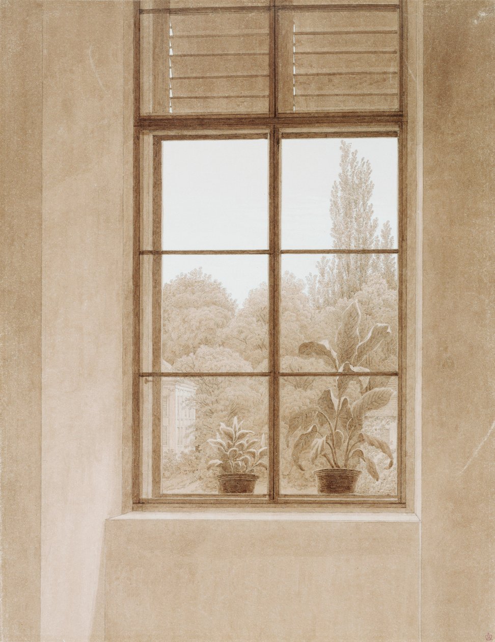 Parka bakan pencere, 1810-1811. by Caspar David Friedrich
