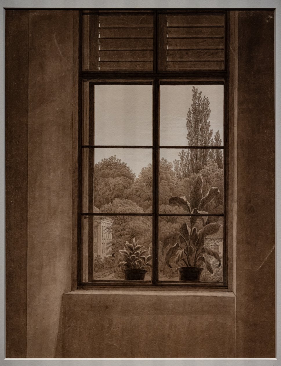 Park manzaralı pencere by Caspar David Friedrich