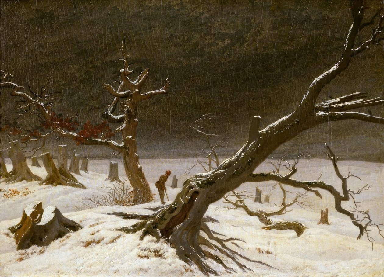 Kış manzarası by Caspar David Friedrich