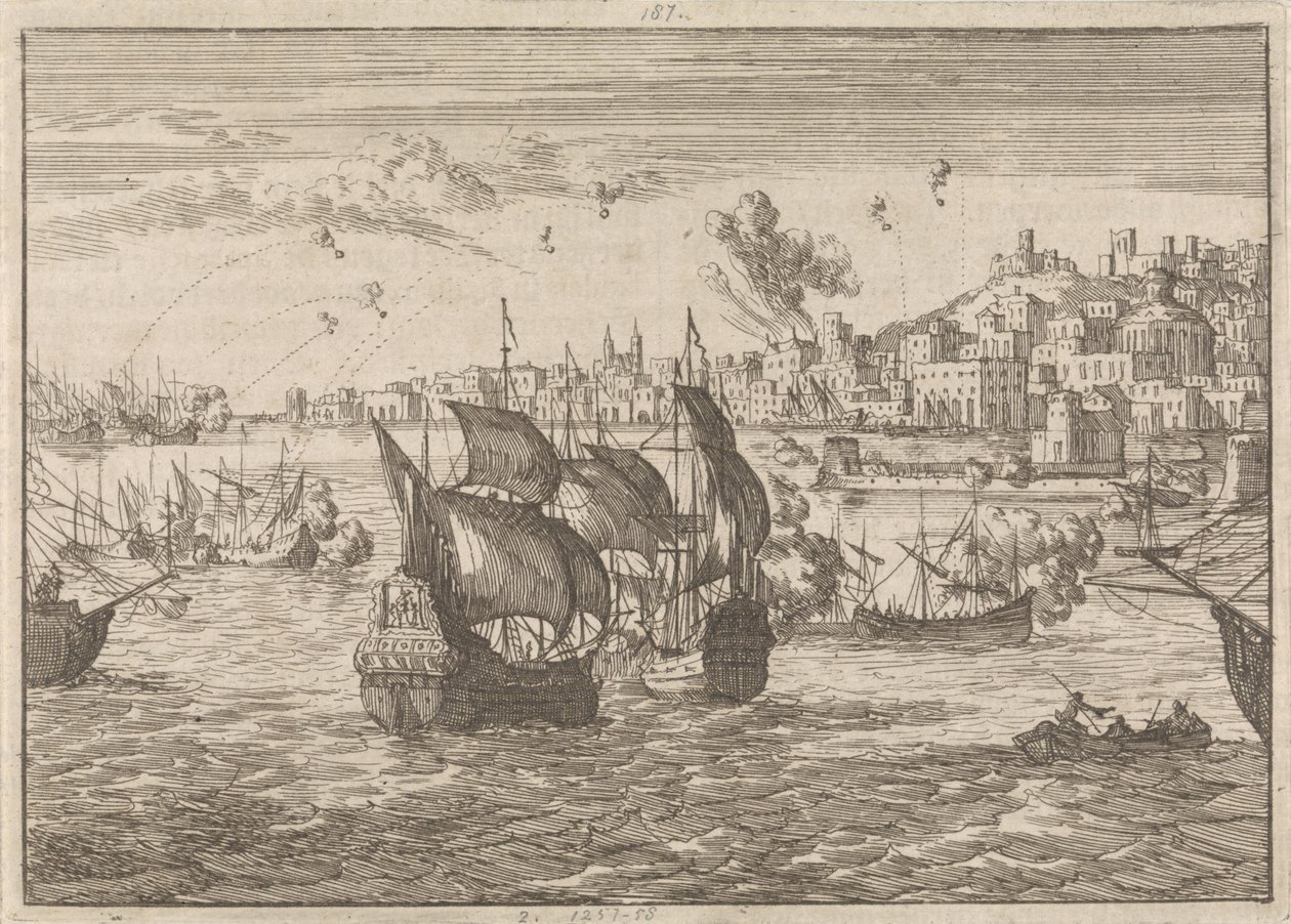 Cenova, Fransız Donanması Tarafından Bombalandı, 1684 by Caspar Luyken