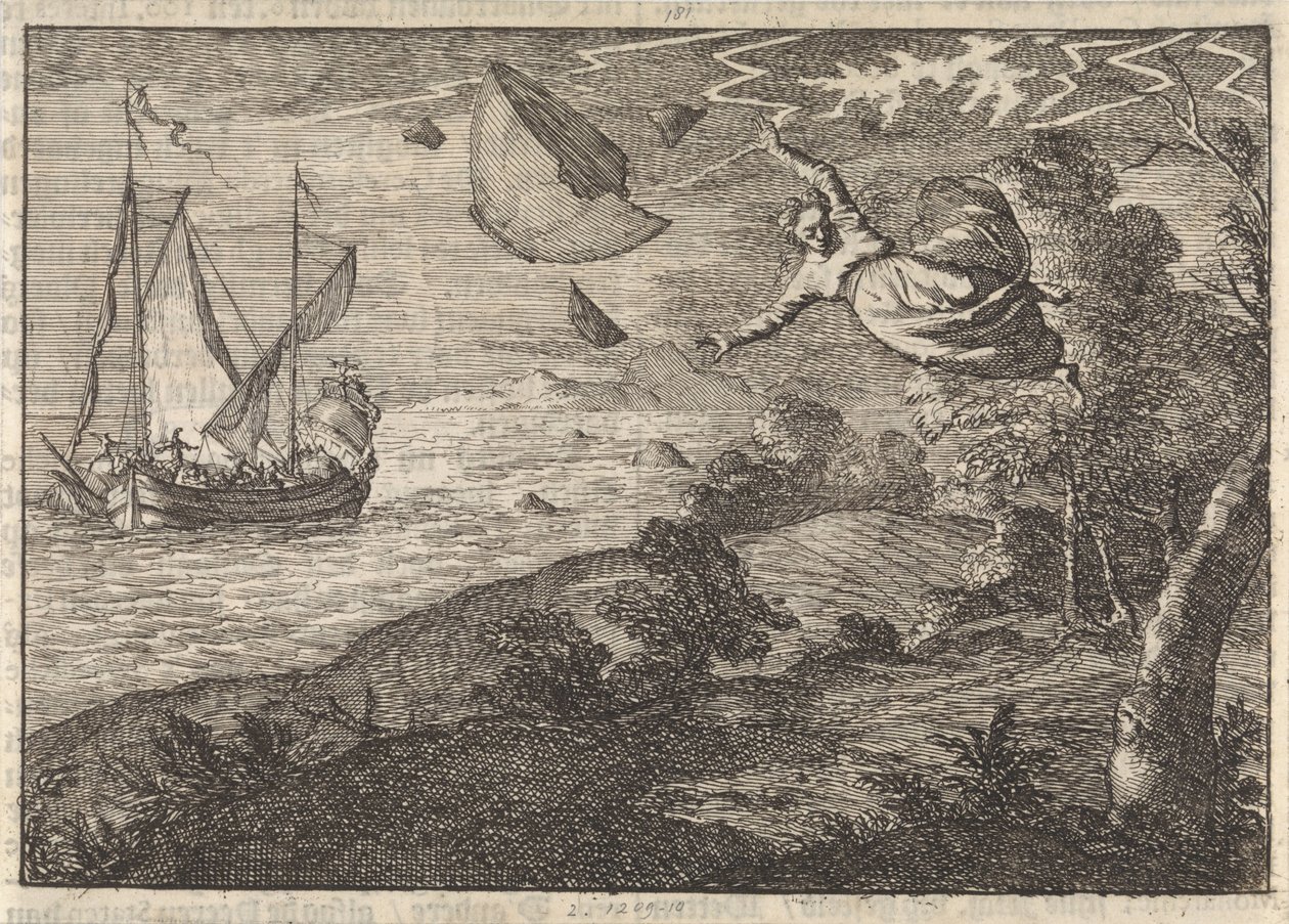 Malmö kıyısında kuvvetli rüzgar, 1679 by Caspar Luyken
