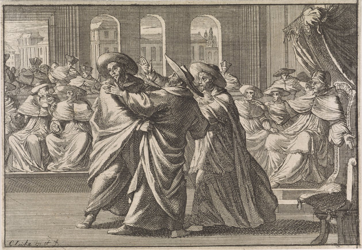 Urban VIII seçimleri sırasında Kardinal Borja ve Kardinal Antonio Barberini çatıştı, 1632 by Caspar Luyken