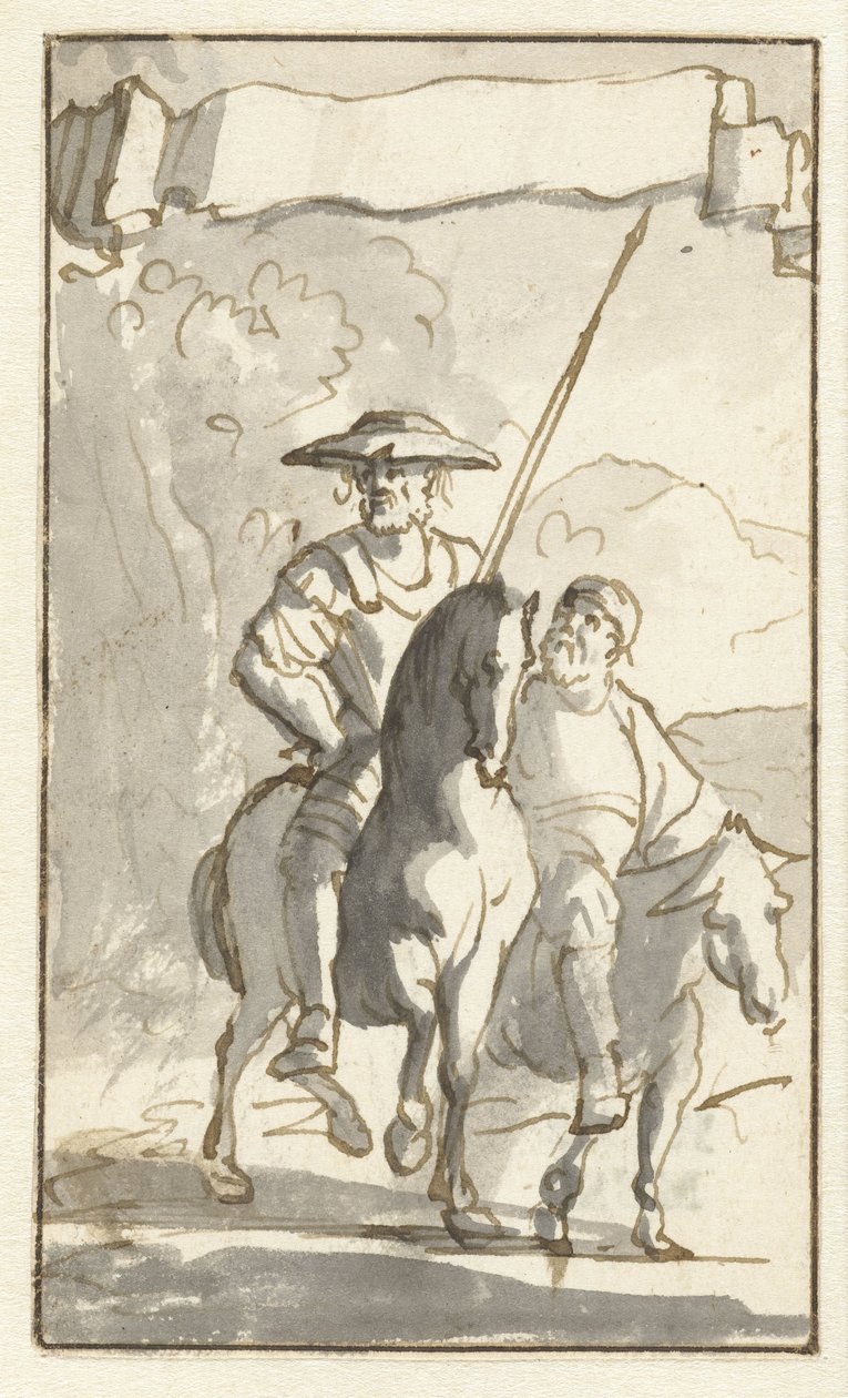 Takdire şayan Don Kişot Tarihi'nin beşinci cildi için Don Kişot Tasarımları'nın başlık baskısı (...) (dizi adı) by Caspar Luyken