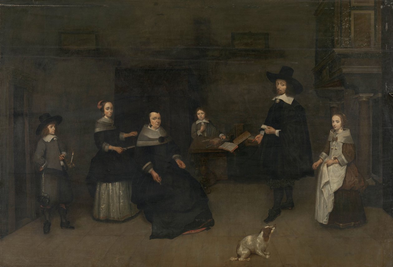 aile sahnesi by Caspar Netscher (attributed to)