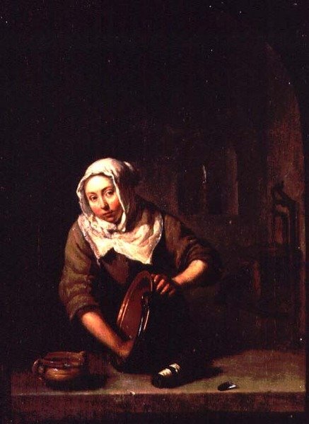 kadın temizlik by Caspar Netscher