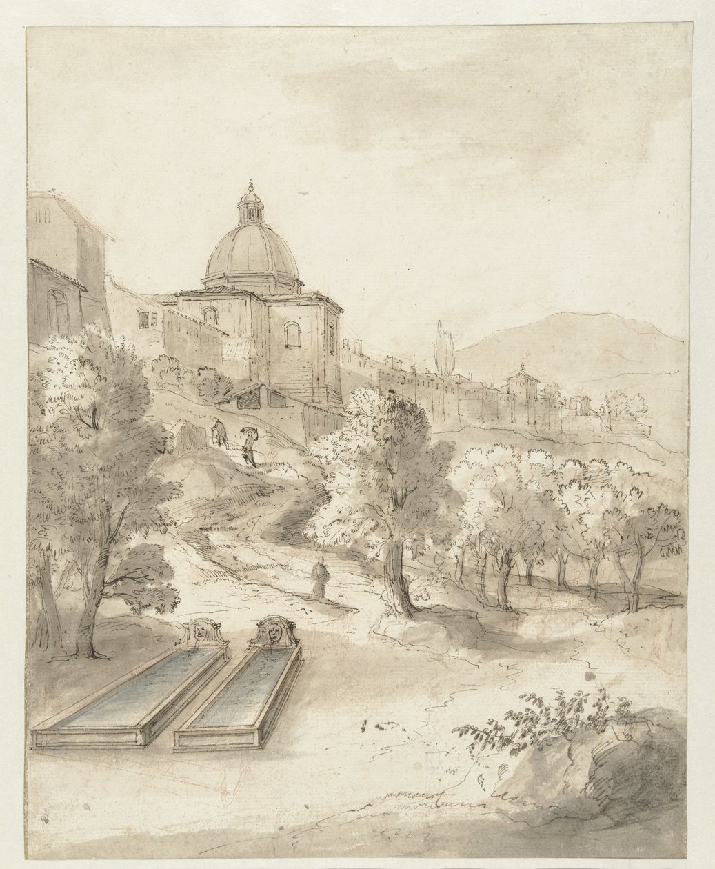 Tepedeki Şehirle İtalyan Manzarası by Caspar van Wittel