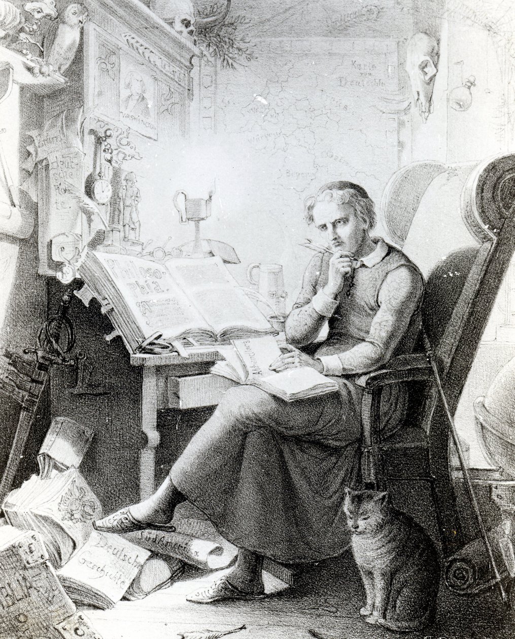 Çalışmasında filozof by Casper Johann Nepomuk Scheuren