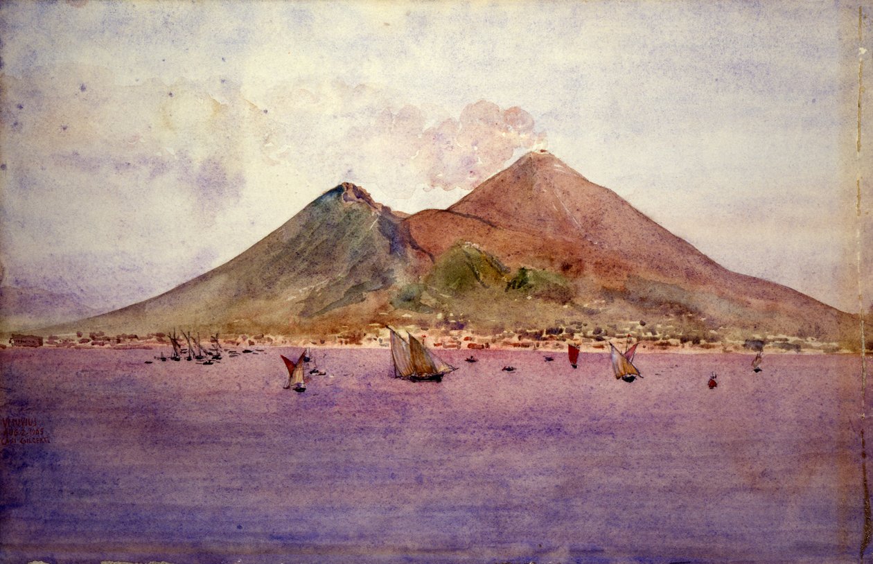 Napoli Körfezi'nden Vezüv Dağı, 1905. by Cass Gilbert