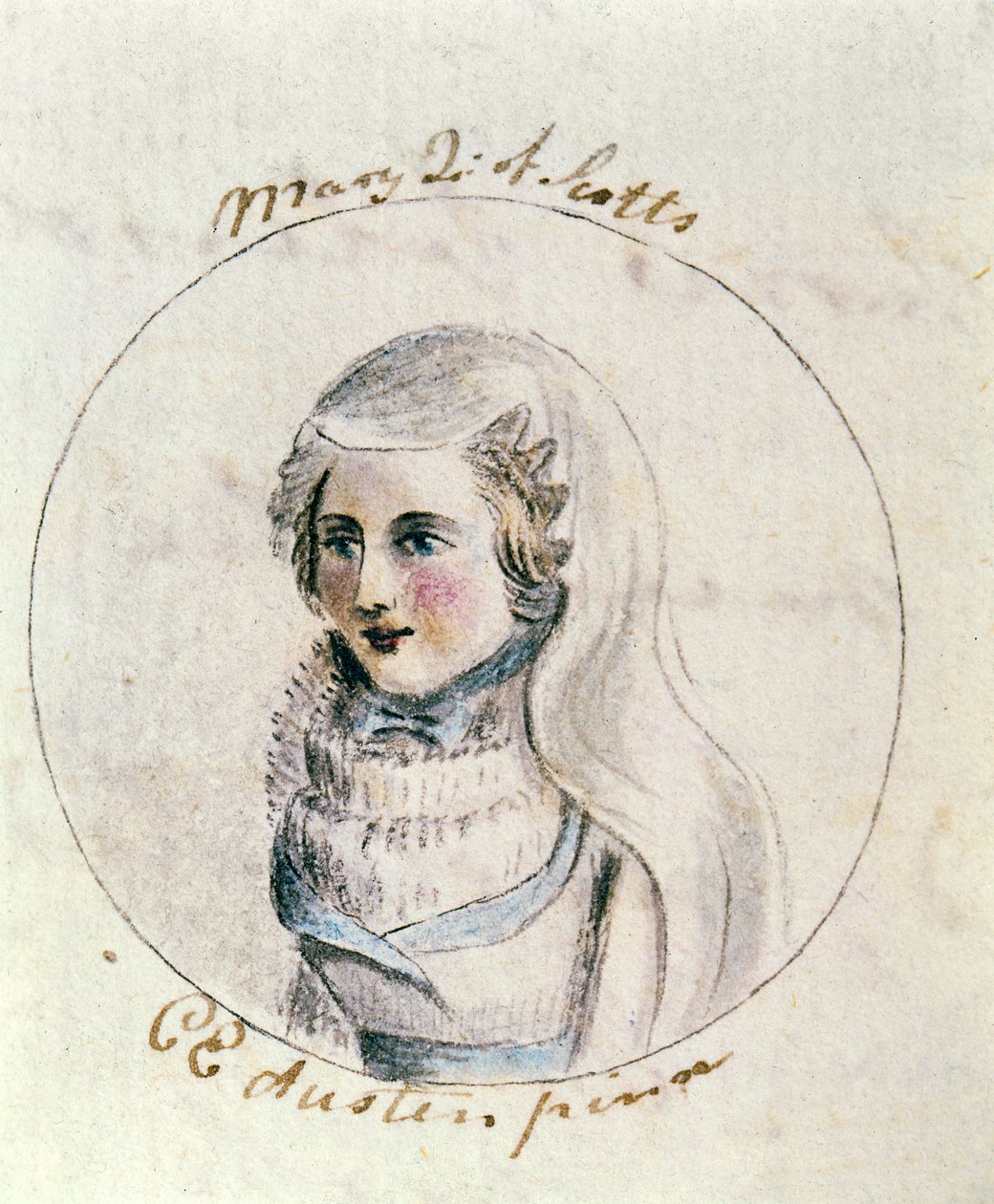 Mary Queen of Scots, c.1790 (kağıt üzerinde kalem ve mürekkep ve tuvalet) by Cassandra Austen