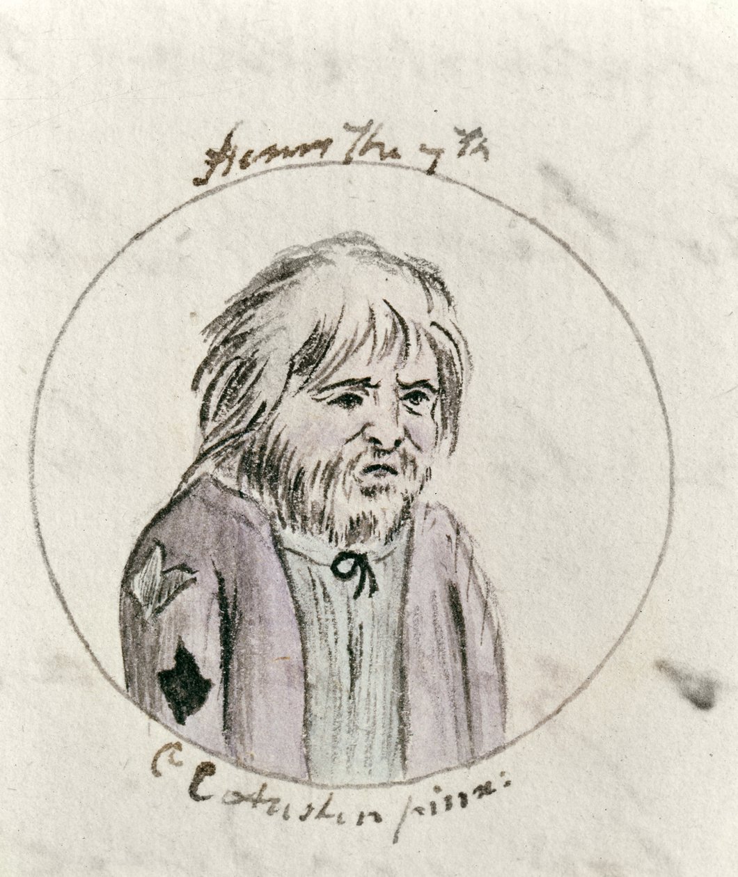 Henry VII, c.1790 (kağıt üzerinde kalem & mürekkep ve wc) by Cassandra Austen