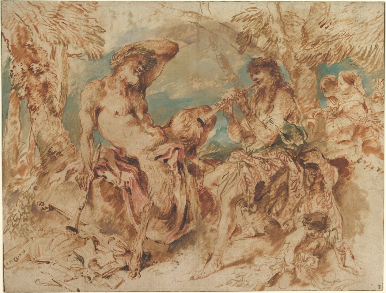 Bir Satyr İçin Pipo Oynayan Gençlik by Castiglione Castiglione