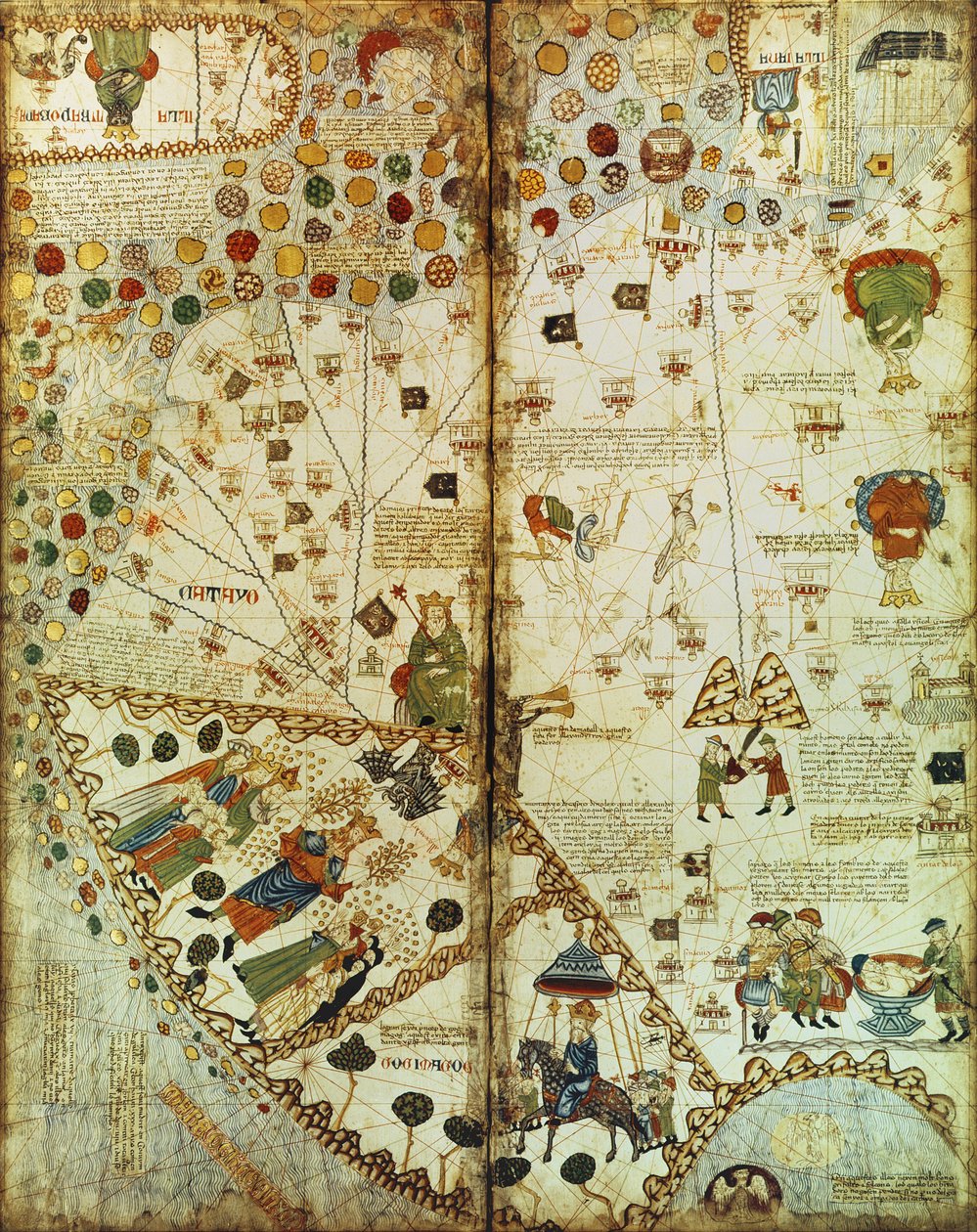 7249 Esp.30 f.2v-3 Katalan Dünya Haritasından Detay, 1375 by Catalan School