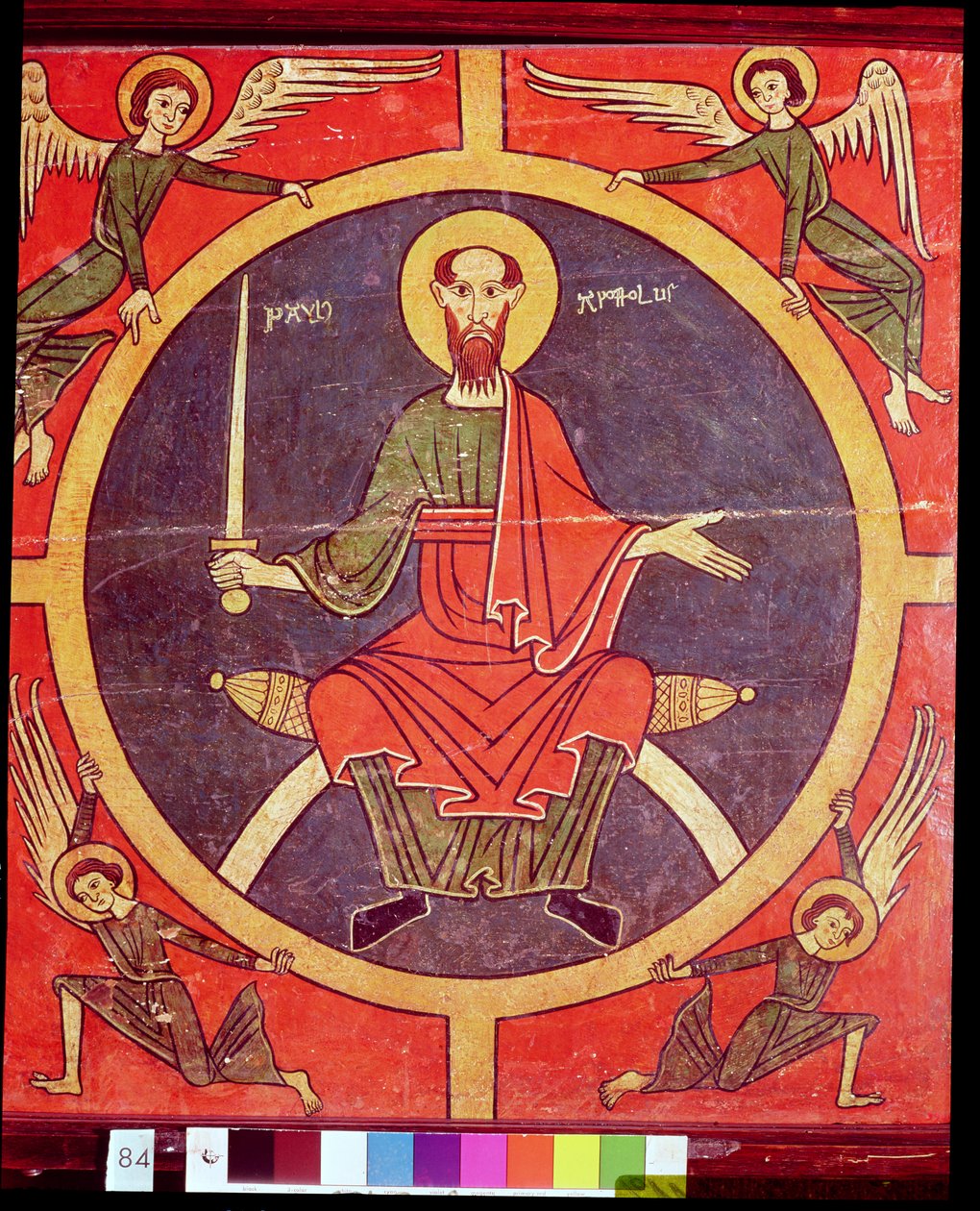Side panel from an altarpiece dedicated to St. Paul, c.1200 (tempera on panel) by Catalan School