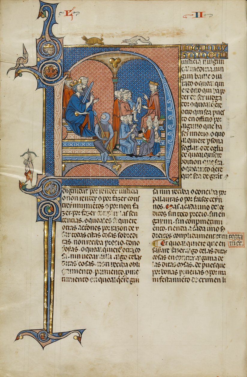 Michael Lupi de Candiu tarafından kopyalanan Vidal Canellas tarafından Vidal Mayor el yazmasının bir el yazmasından sayfa, c.1290-1310 by Catalan School