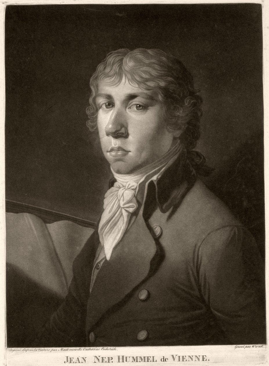 Johann Nepomuk Hummel (1778-1837) engraved by Wrenck  by Catharina Escherich