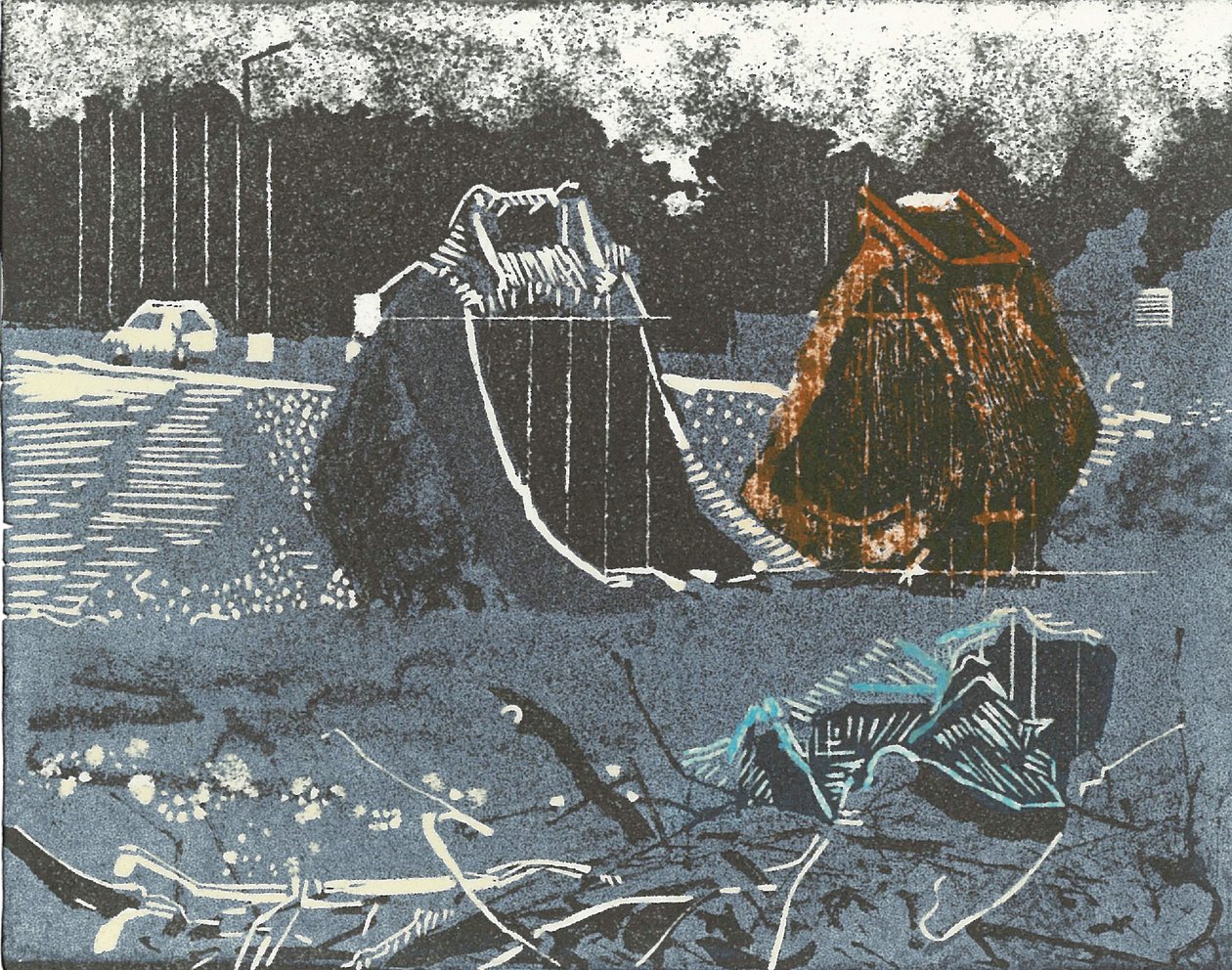 Prime Property, 2014 (Linocut ve gravür) by Catherine Sutcliffe-Fuller