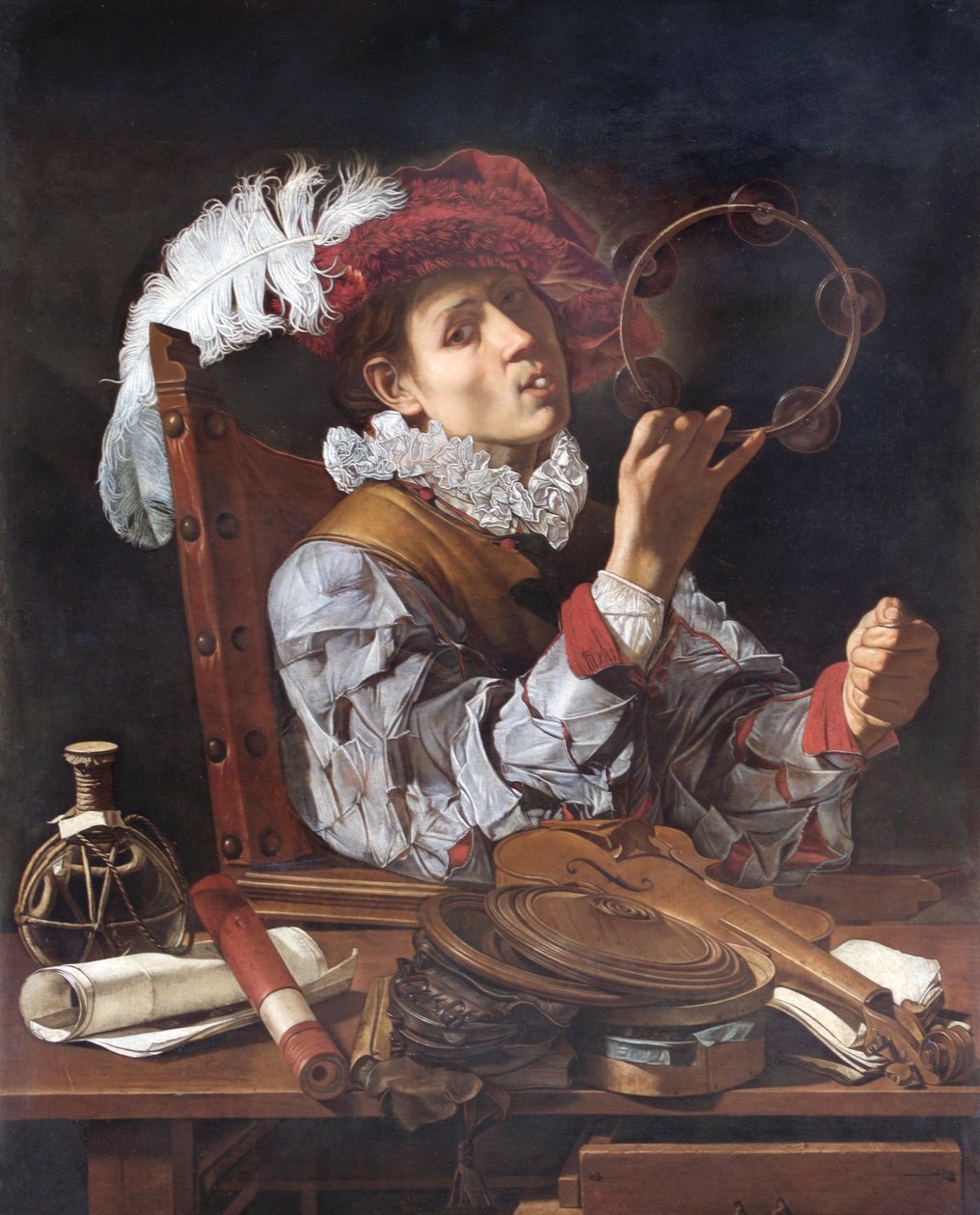 Bir Müzisyen, 1610 dolayları (tuval üzerine yağlıboya) by Cecco de Caravaggio