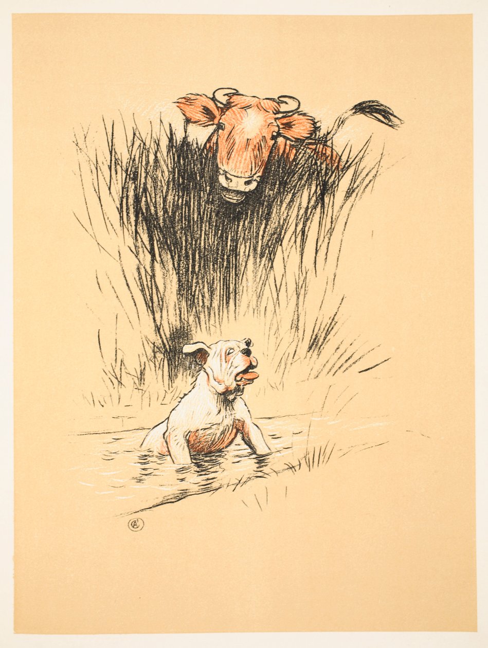 Boğa ve köpek alanında by Cecil Charles Windsor Aldin