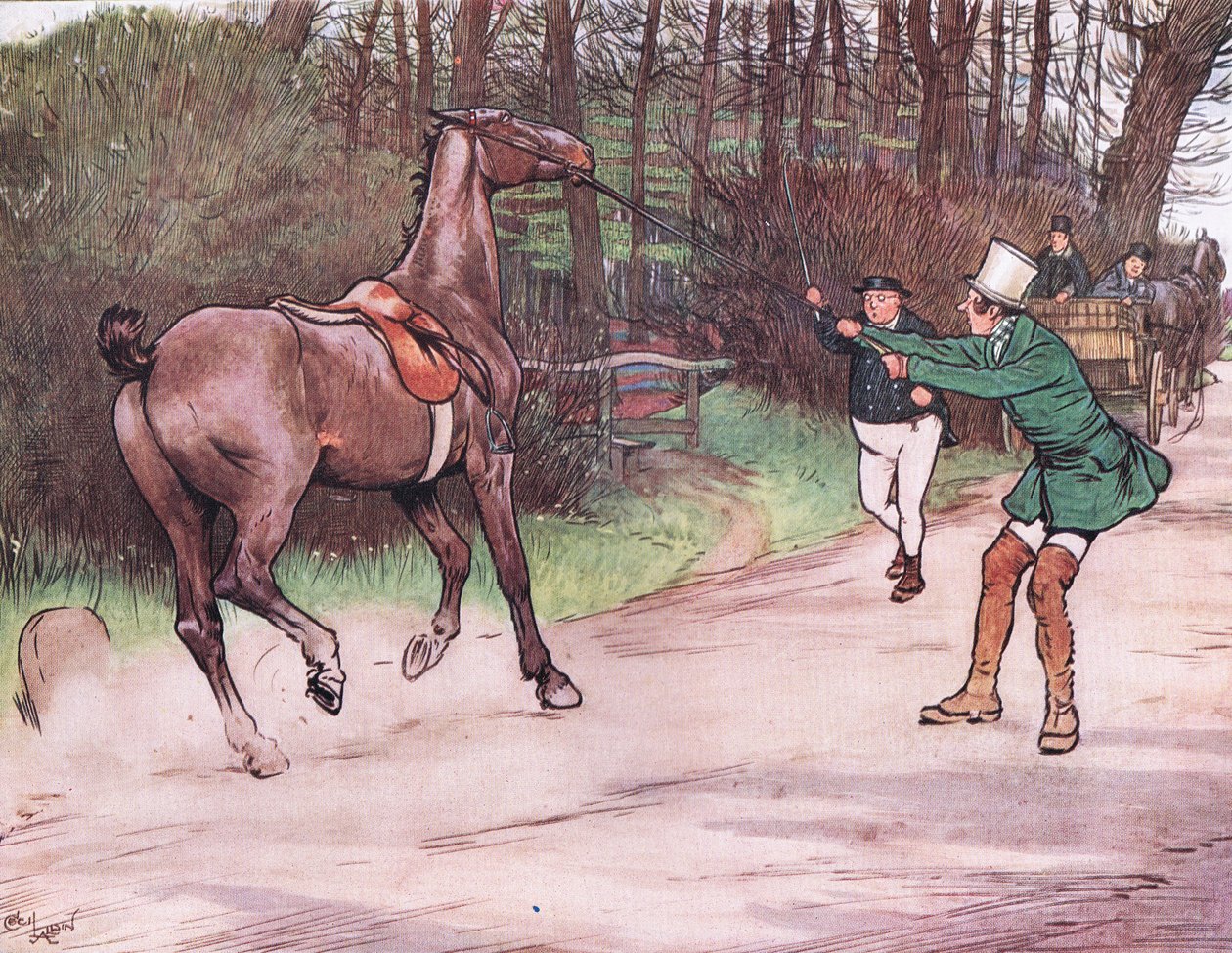 Bay Pickwick yardımına koştu. by Cecil Charles Windsor Aldin