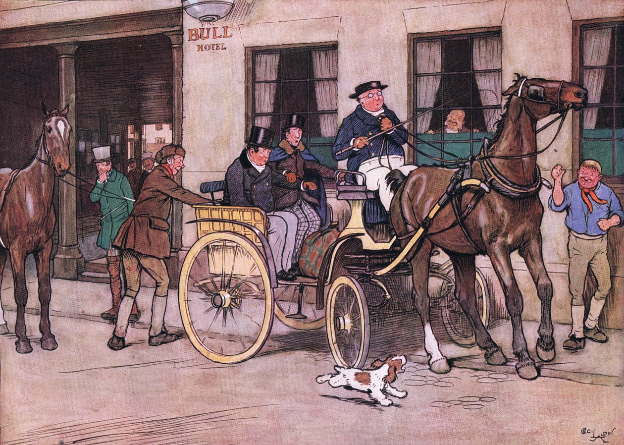 Vay canına! diye bağırdı Bay Pickwick. Vay canına! diye yankılandı Bay Tupman ve Bay Snodgrass çöp kutusundan by Cecil Charles Windsor Aldin