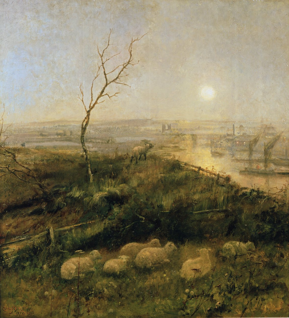 Strayed, A Moonlight Pastoral, 1878 by Cecil Gordon Lawson