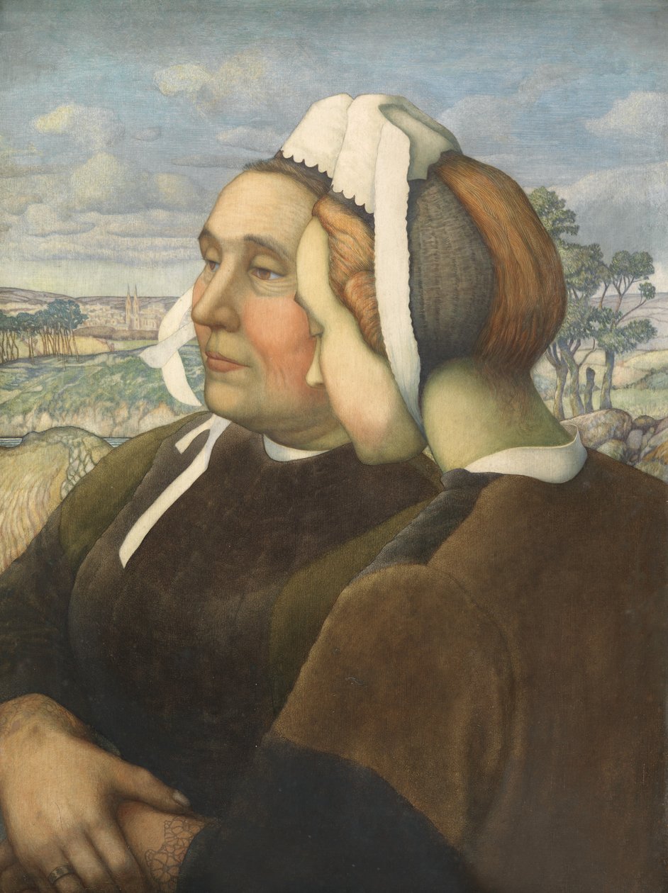 Breton Confidants, c.1908 (panelde mizaç) by Cecil J. Webb