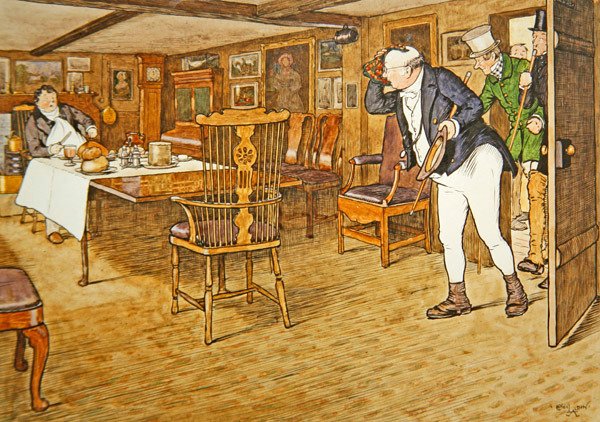 "Masada Bay Tupman oturuyordu, bu dünyadan mümkün olduğunca ayrılmış birine benzemiyordu." by Cecil Charles Windsor Aldin