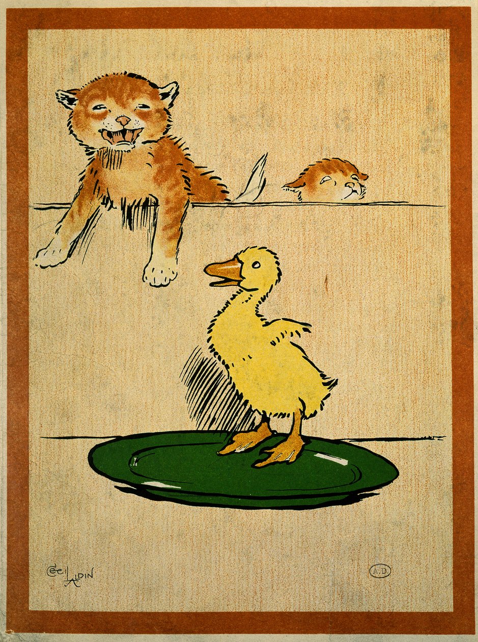 Kediler ve ördek. Cecil Aldin
