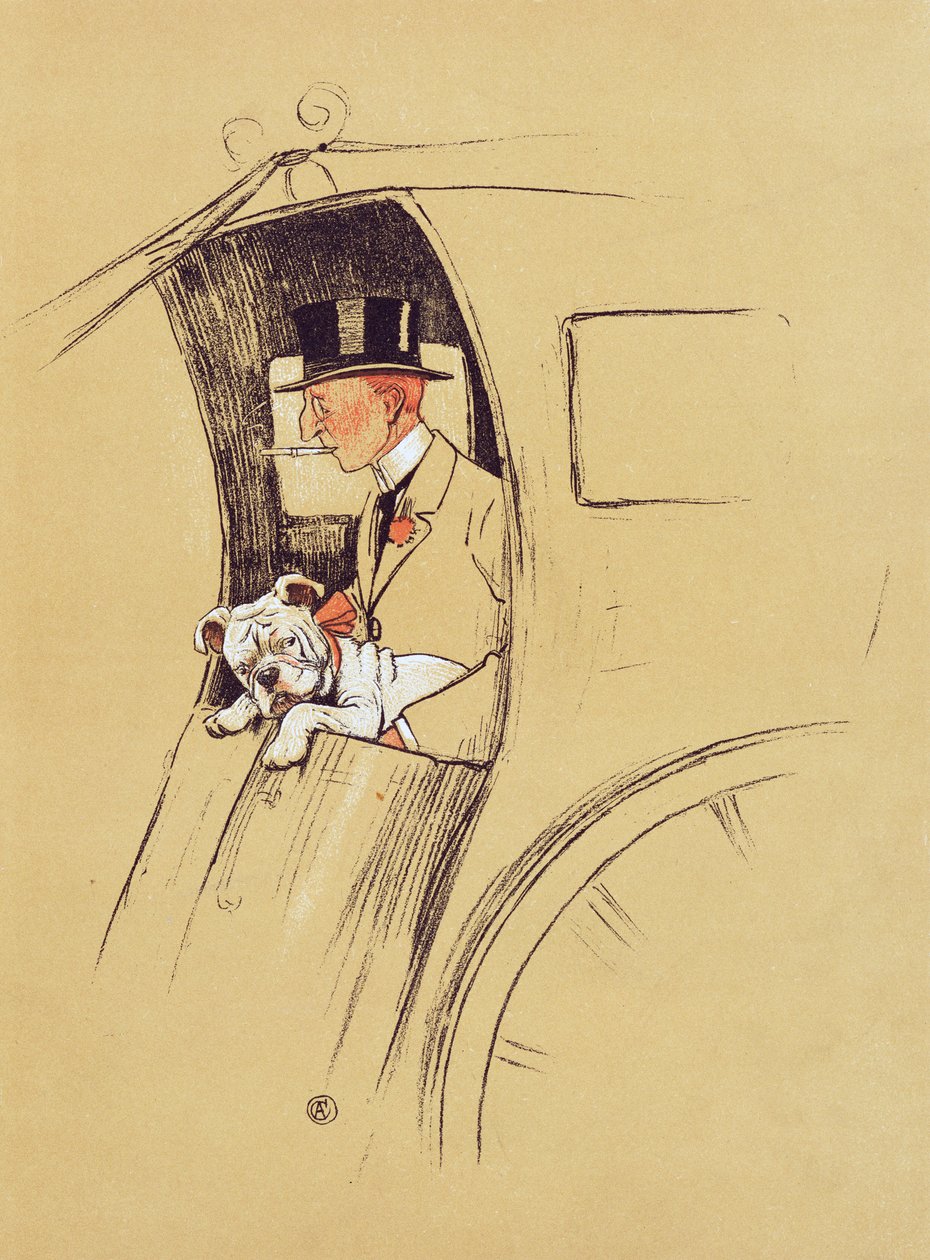 Hansom Cab (kağıt üzerinde tebeşir ve pastel boya) by Cecil Charles Windsor Aldin