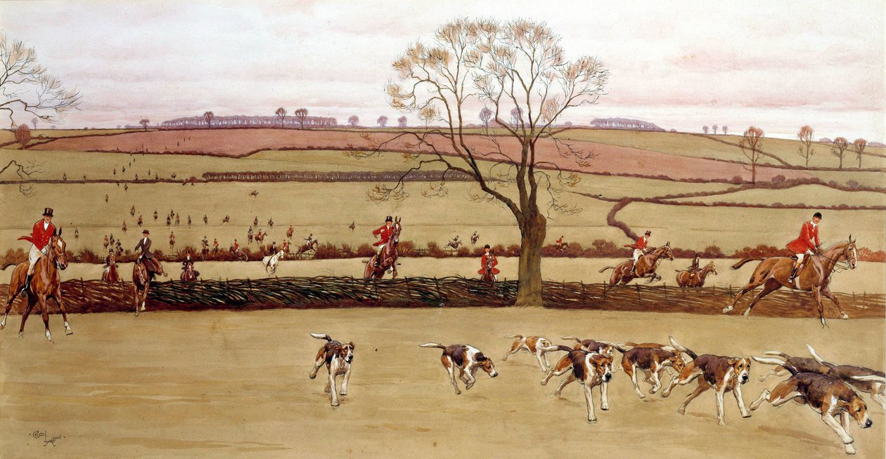 Av sahnesi, mürettebat Alicestone Suluboya, Cecil Aldin (1870-1935) 19. yüzyıl Özel Koleksiyon by Cecil Charles Windsor Aldin