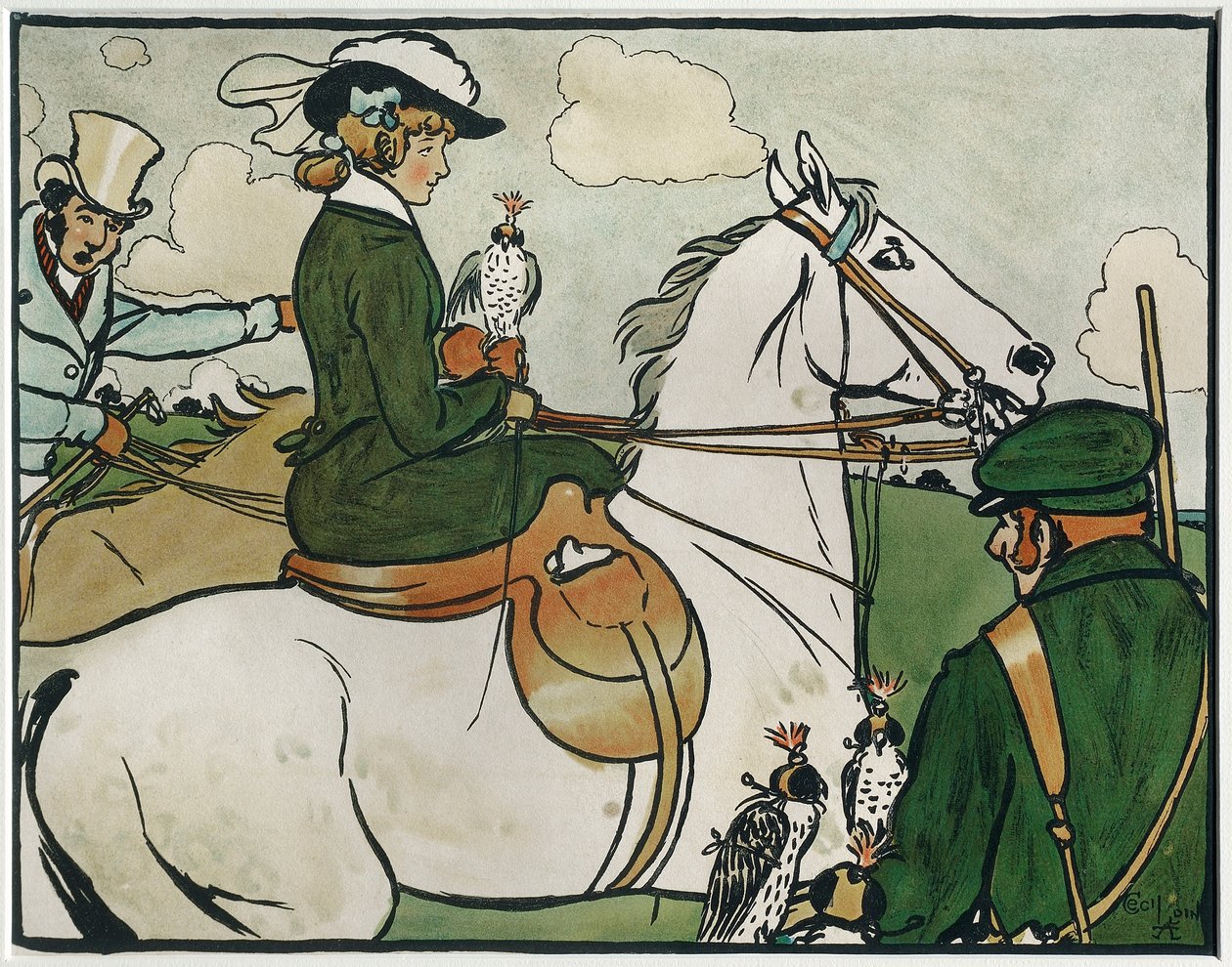 Eski İngiliz Sporları ve Oyunları: Hawking by Cecil Charles Windsor Aldin