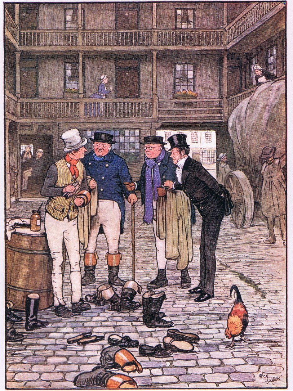 White Hart avlusunda Sam by Cecil Charles Windsor Aldin