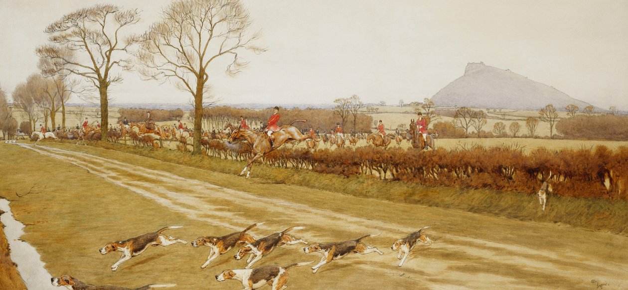 The Cheshire - Away from Tattenhall, 1912 by Cecil Charles Windsor Aldin