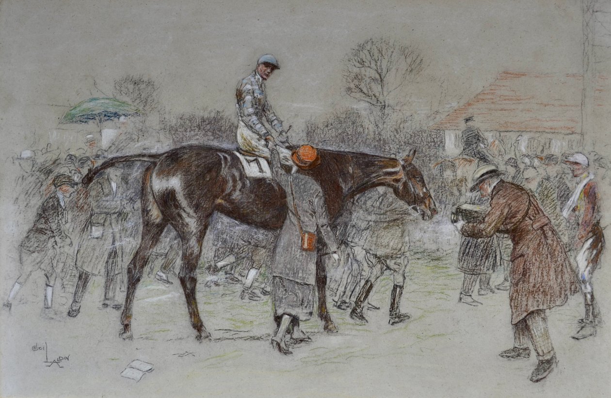 Bahisçiler Neşelenirken Kazananda Öncülük Etmek, 1920-25 civarı (pastel) by Cecil Charles Windsor Aldin