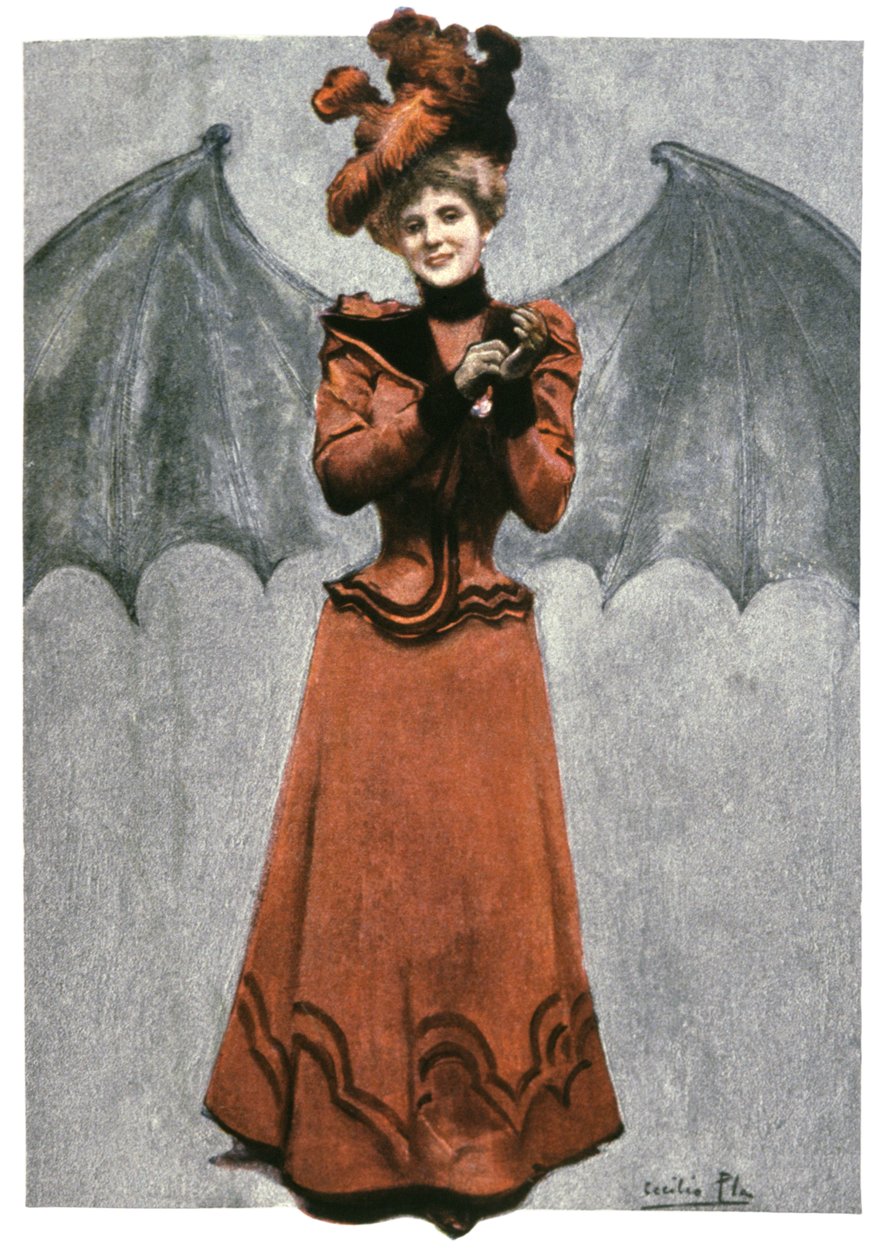 Şeytan kılığına girmiş kadın, 1900 civarı (resim) by Cecilio Pla Gallardo