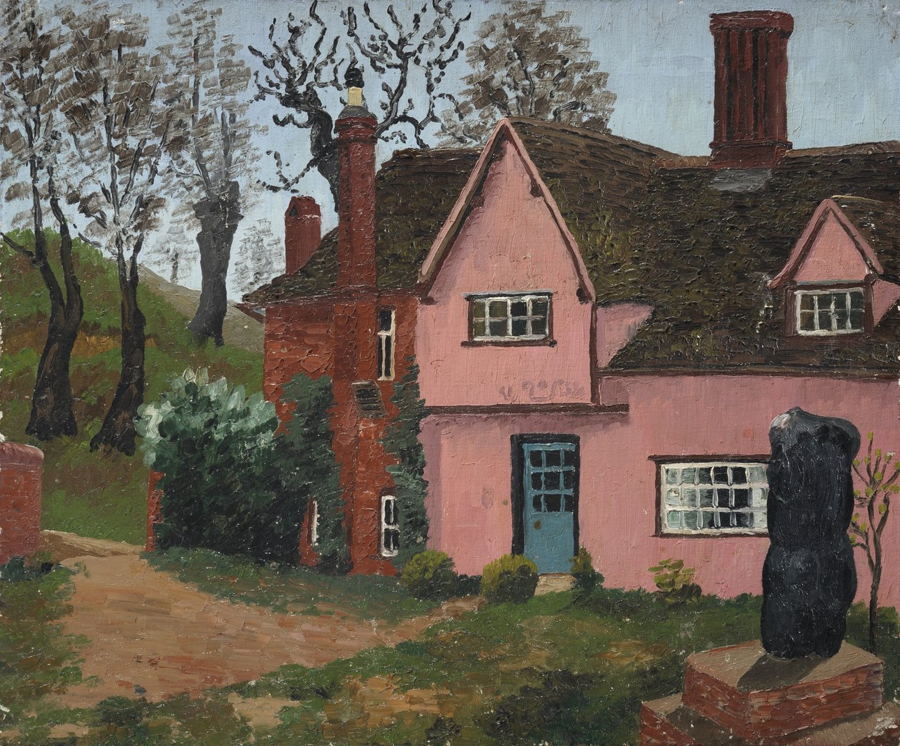 Pound Çiftliği (tuval üzerine yağlı boya) by Cedric Morris