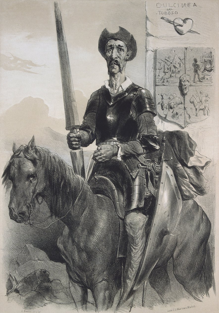 D. Quijote de la Mancha. 1856 (litografi) by Celestin Francois Nanteuil