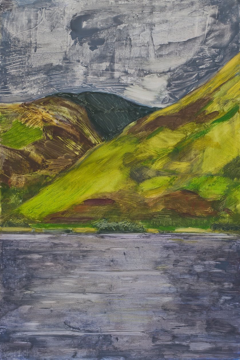 Talyllyn Gölü, Galler, 2010 (Panel üzerine yağlıboya) by Celia Montague