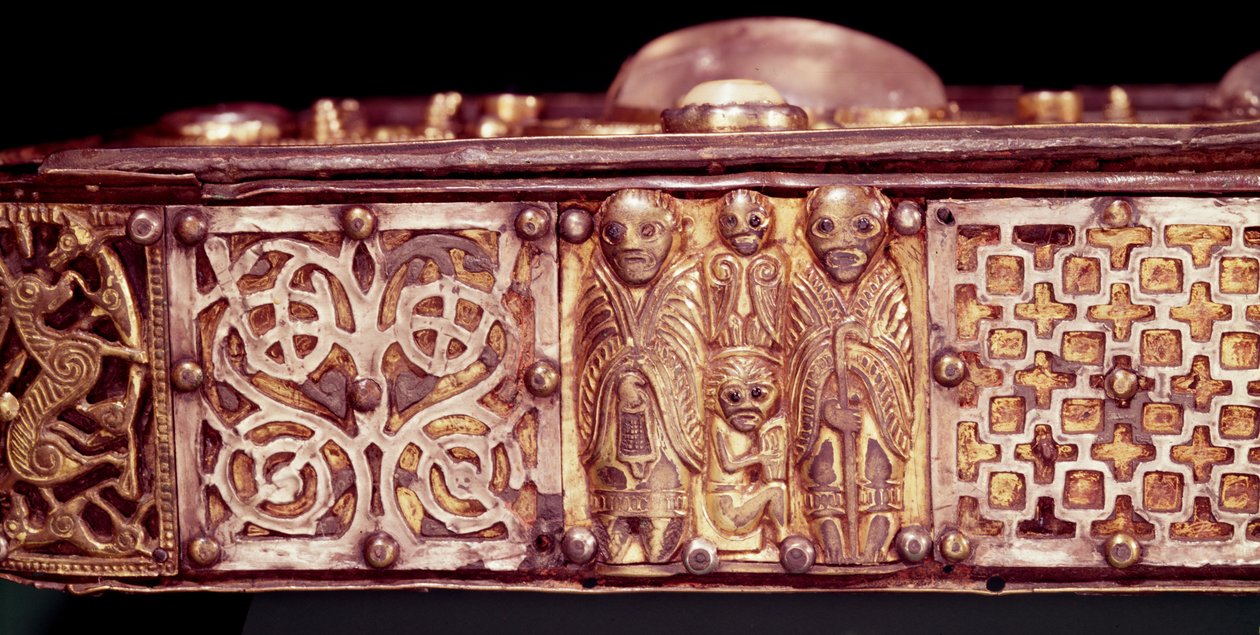 Stowe Missal Tapınağı, Lorrha, County Tipperary meşesi, 390442 gümüş tabak detayıyla süslenmiş by Celtic