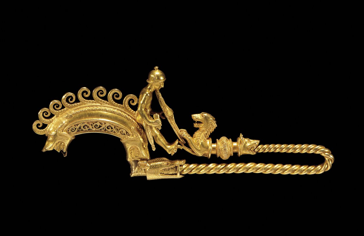 Son derece önemli La Tene savaşçı fibula (altın) (ayrıca bkz. 1065823-7). by Celtic