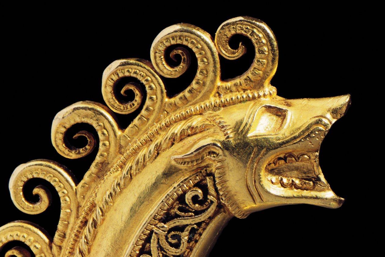 Çok önemli La Tene savaşçı fibula, detay (altın) (ayrıca bkz. 1065822-7). by Celtic