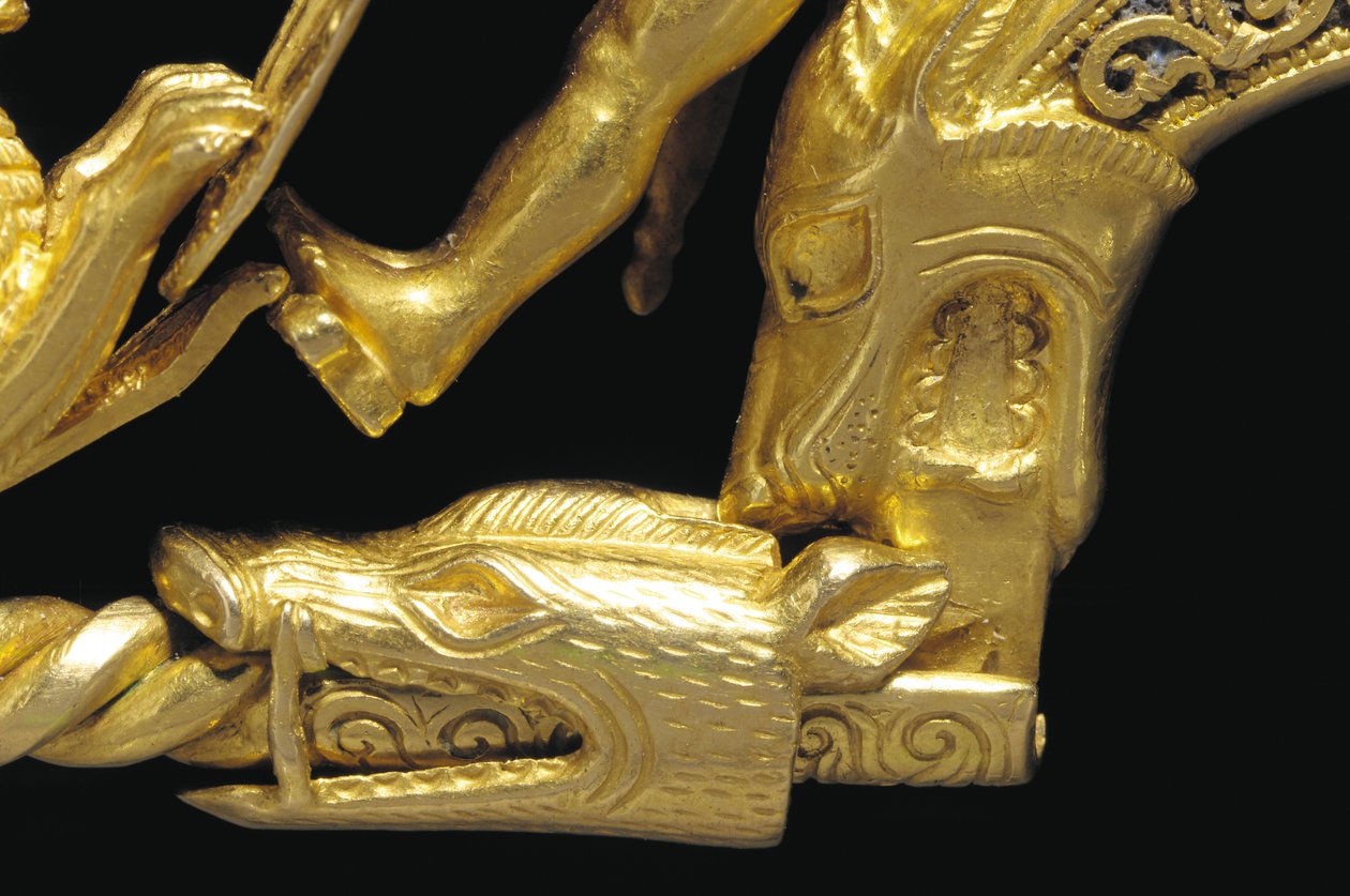 Çok önemli La Tene savaşçı fibula, detay (altın) (ayrıca bkz. 1065822-7). by Celtic
