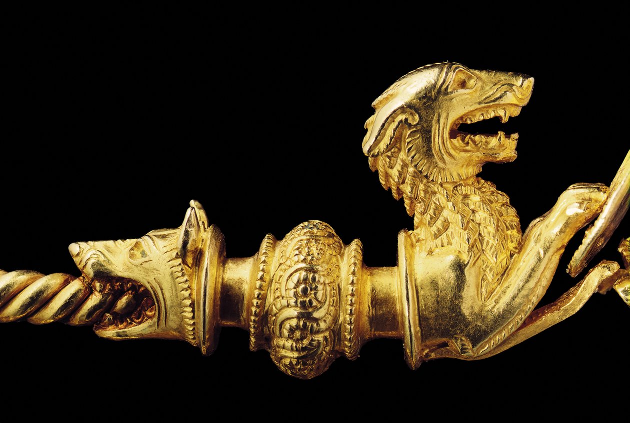 Son derece önemli La Tene savaşçı fibula, detay by Celtic