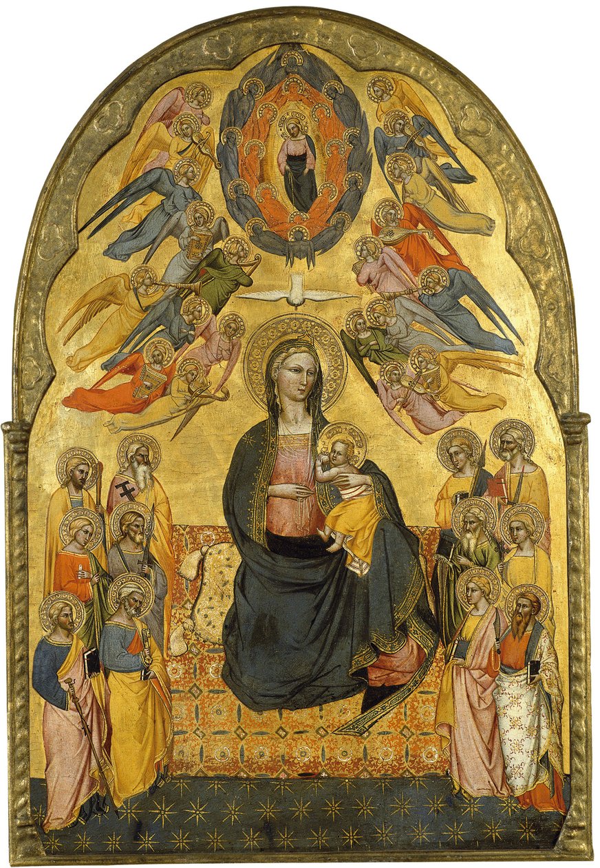 Kutsal Baba, Kutsal Ruh ve On İki Havari ile Alçakgönüllü Bakire by Cenni di Francesco di ser Cenni